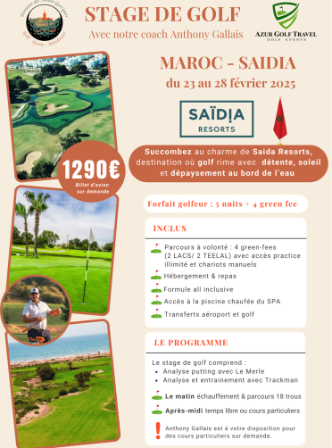 STAGE DE GOLF SAIDIA - MAROC